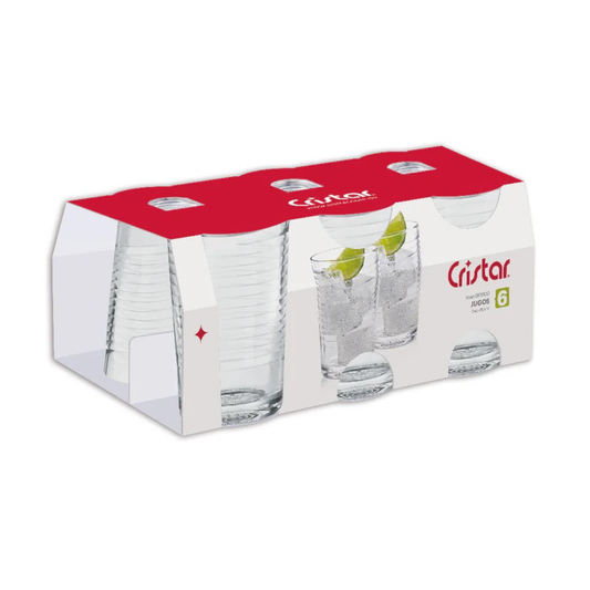Cristar Set de Vasos de Vidrio x6 11 onzas