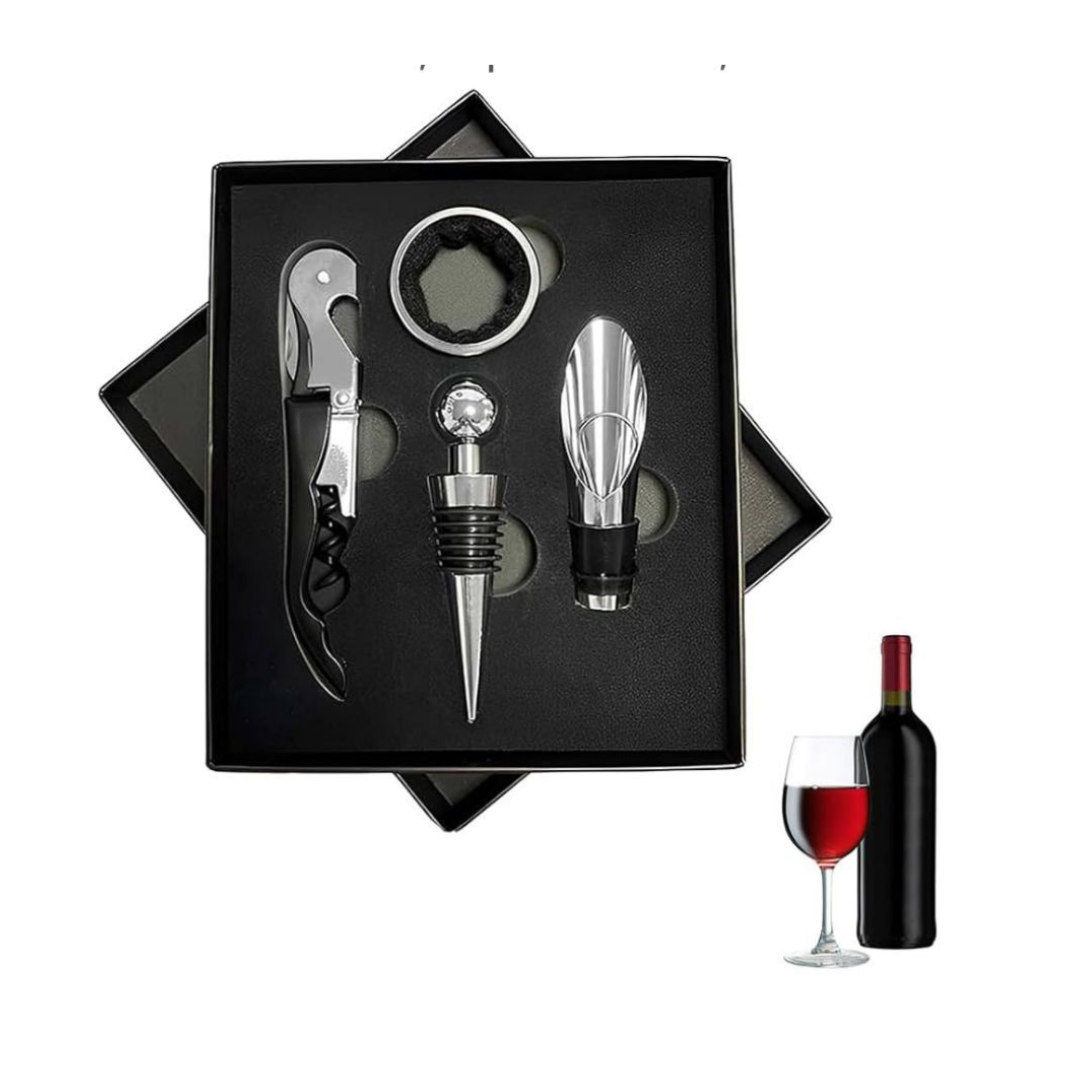 Set Sacacorcho Botella de Vino 4 en 1