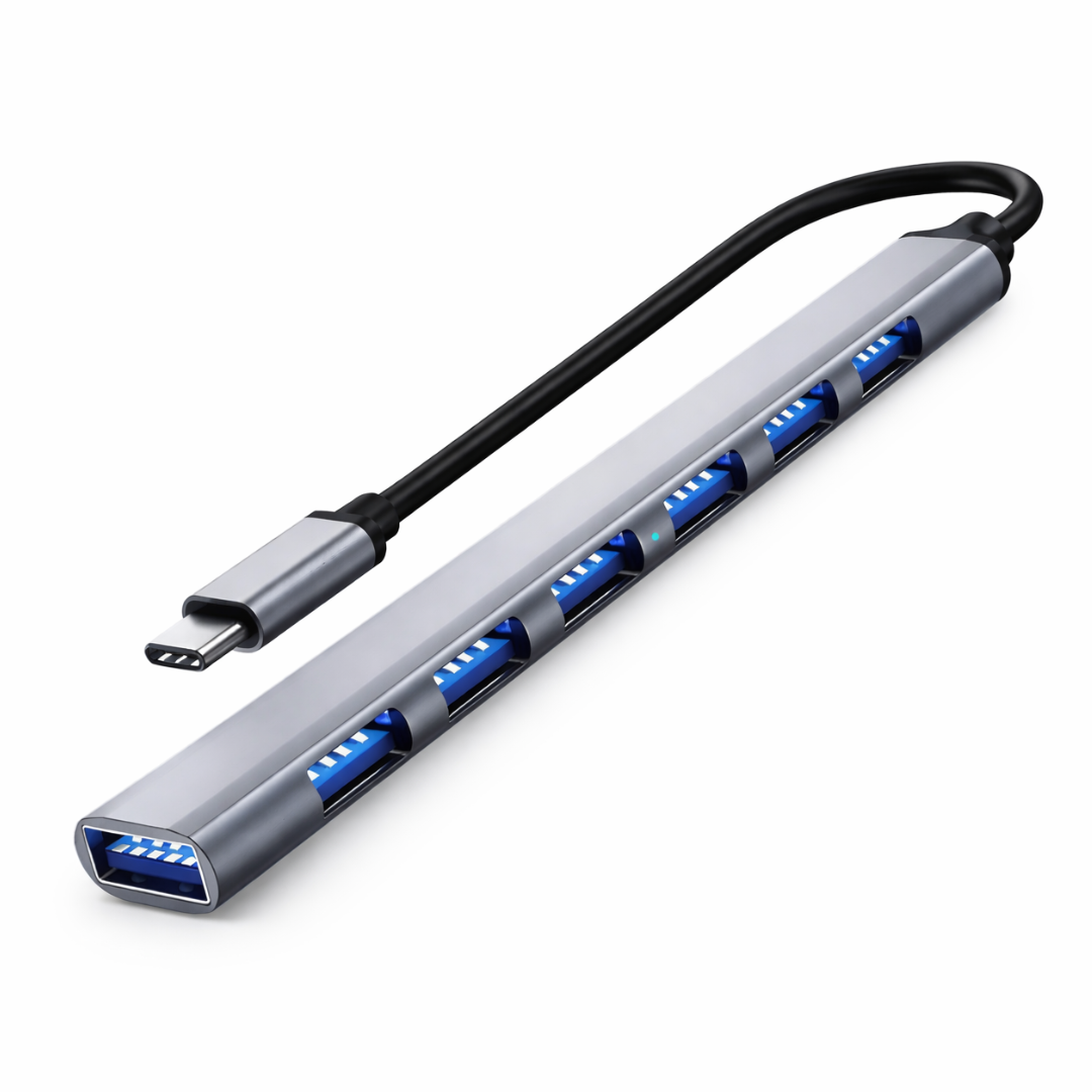 Multipuerto Usb De 7 Puertos Con Conexión Tipo C