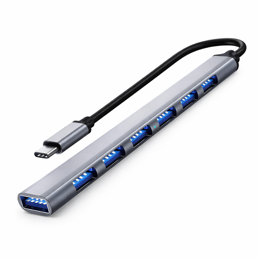 Multipuerto Usb De 7 Puertos Con Conexión Tipo C
