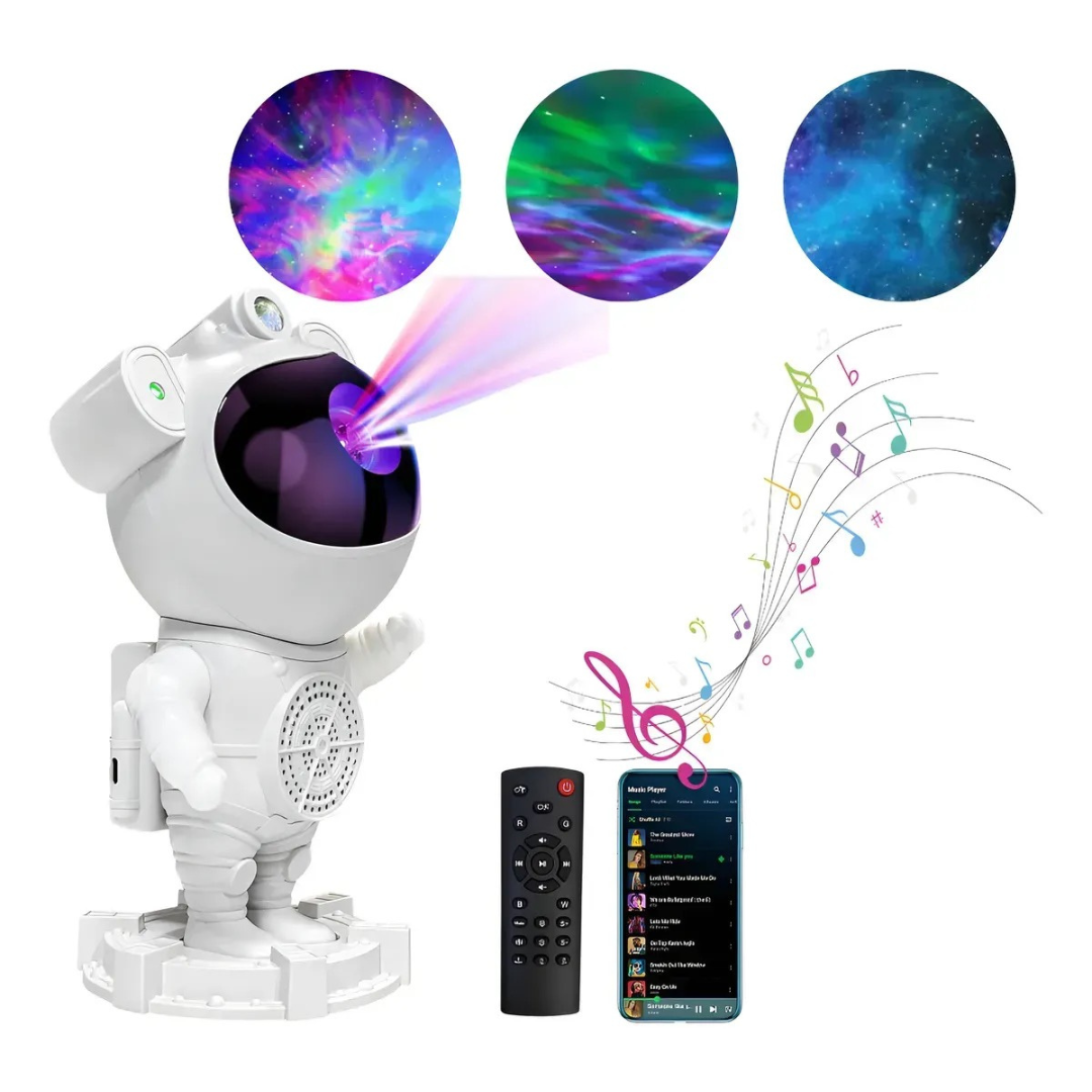 Proyector Lampara Astronauta RGB Bluetooth Iluminación y Sonido