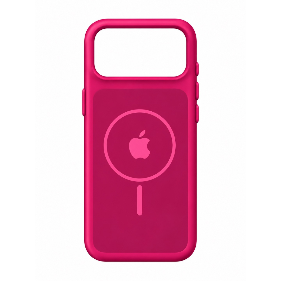 Estuche Iphone 17 Pro Max Silicona Luxe Fucsia Con Logo
