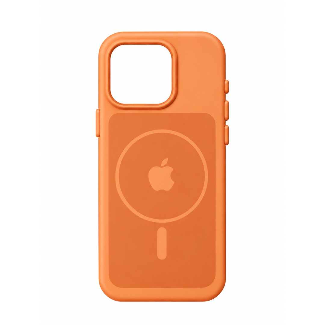 Estuche Iphone 16 Pro Max Silicona Luxe Naranja Con Logo