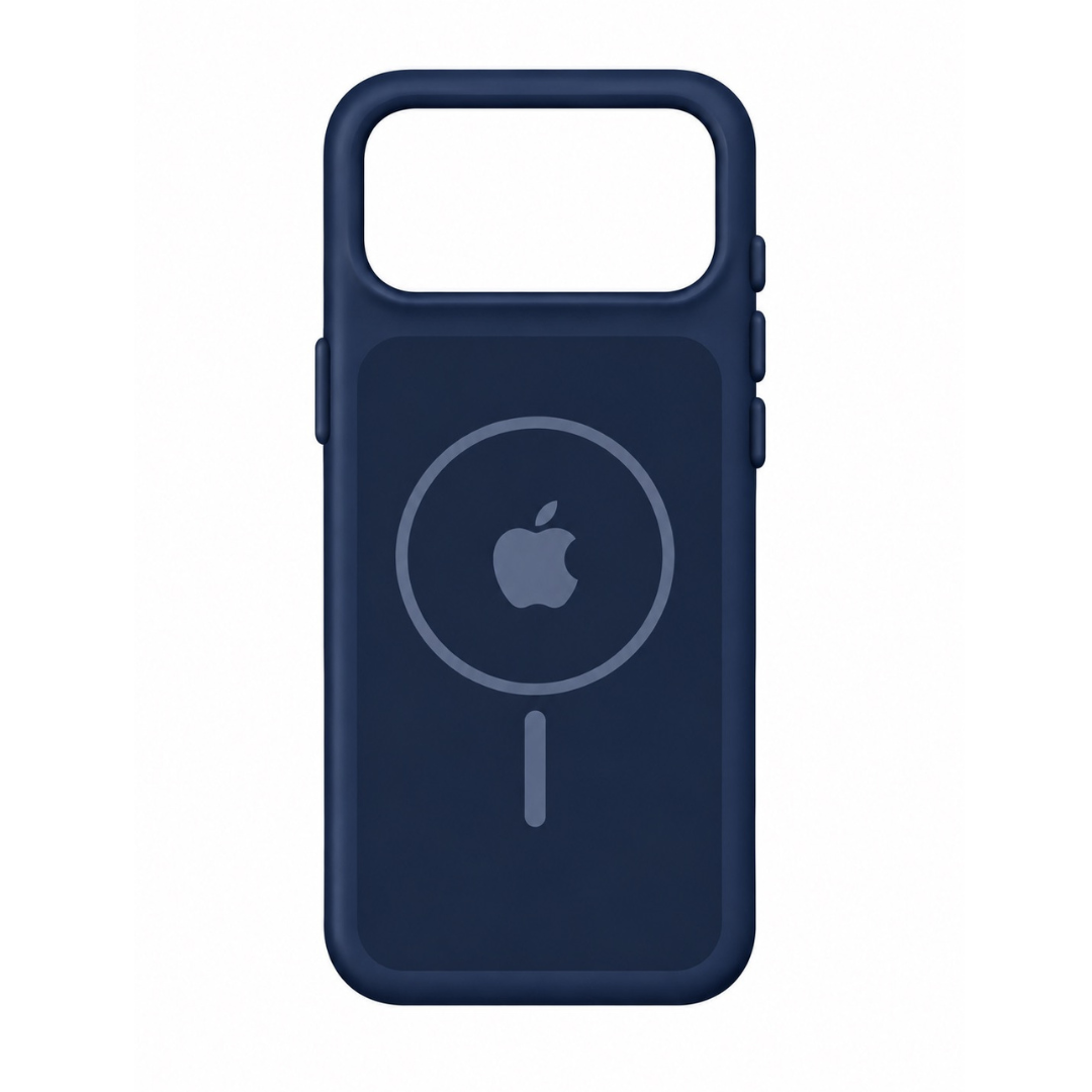 Estuche Iphone 17 Pro Max Silicona Luxe Azul Oscuro Con Logo
