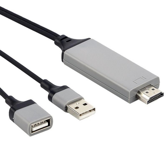 Cable HDMI con USB Macho y Hembra