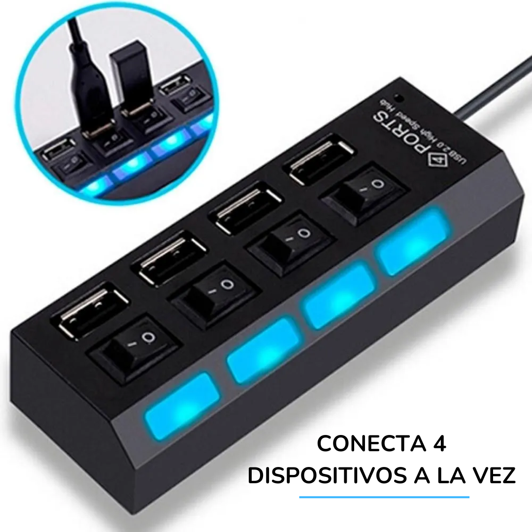 Multipuerto 2.0 De 4 Puertos Con Switches