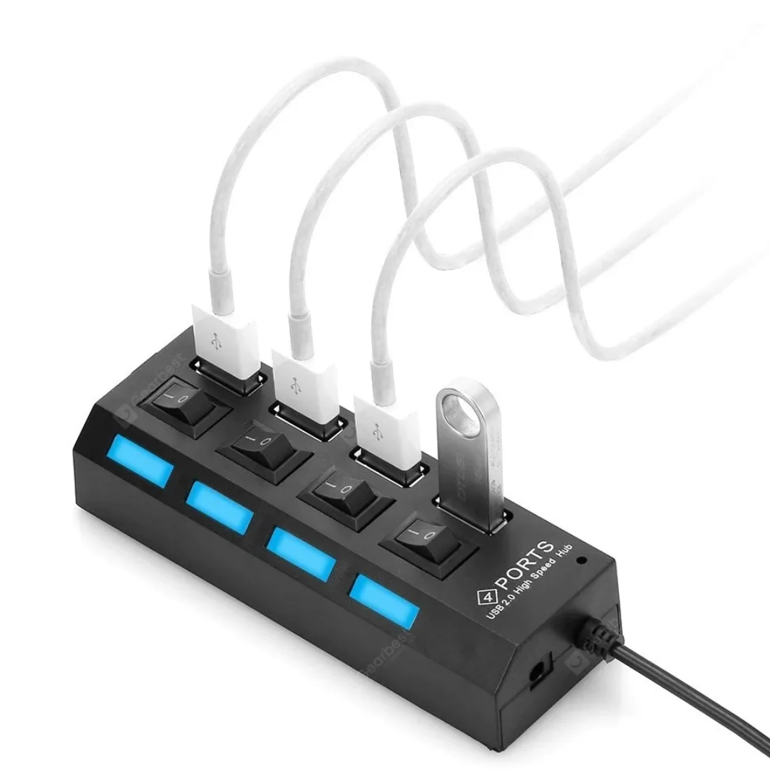 Multipuerto 2.0 De 4 Puertos Con Switches