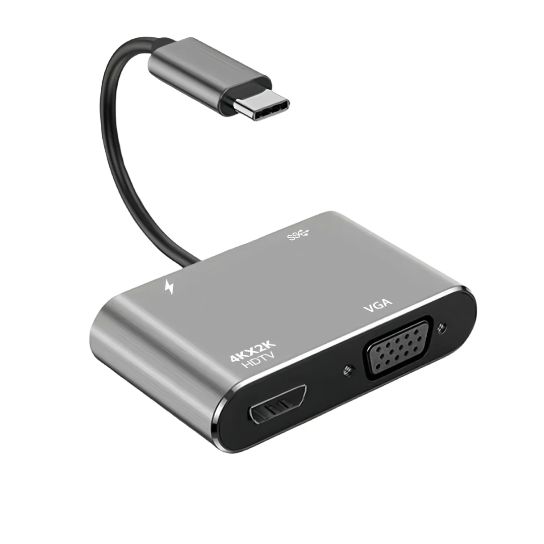 Adaptador Tipo C a VGA, HDMI, Usb y Tipo C