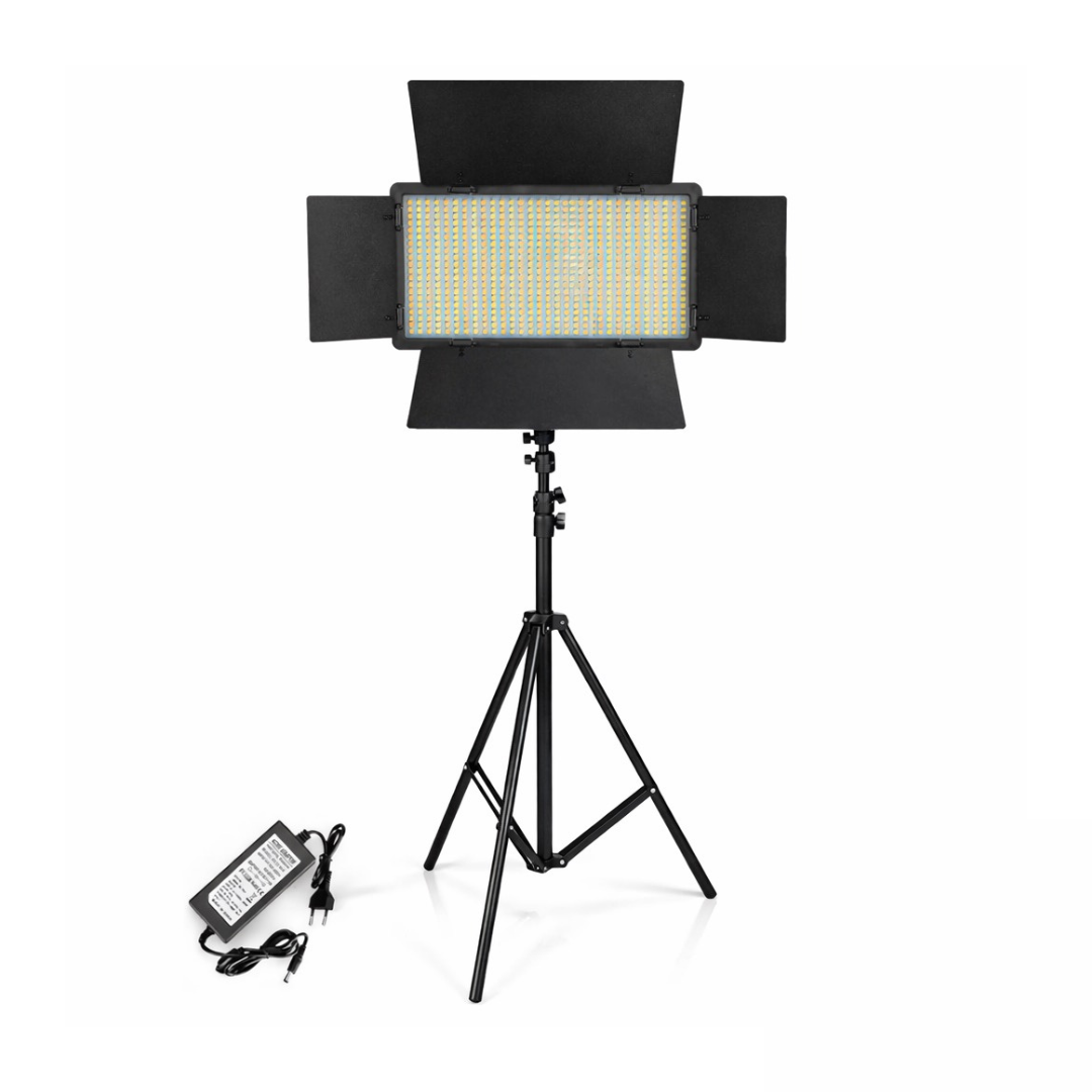 Panel De Luz Pro Led 600 Ajustable Doble Batería Con Trípode