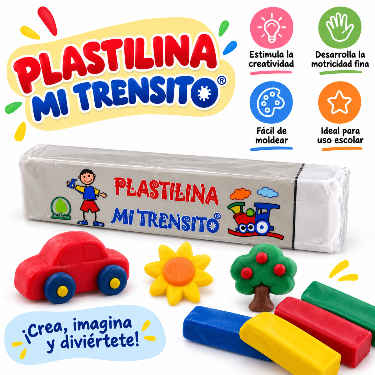 Plastilina En Barra Color Gris