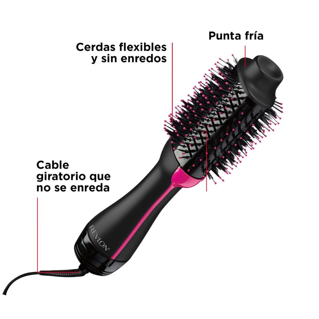 Cepillo Secador Giratorio De Aire Caliente Para Cabello One - Step
