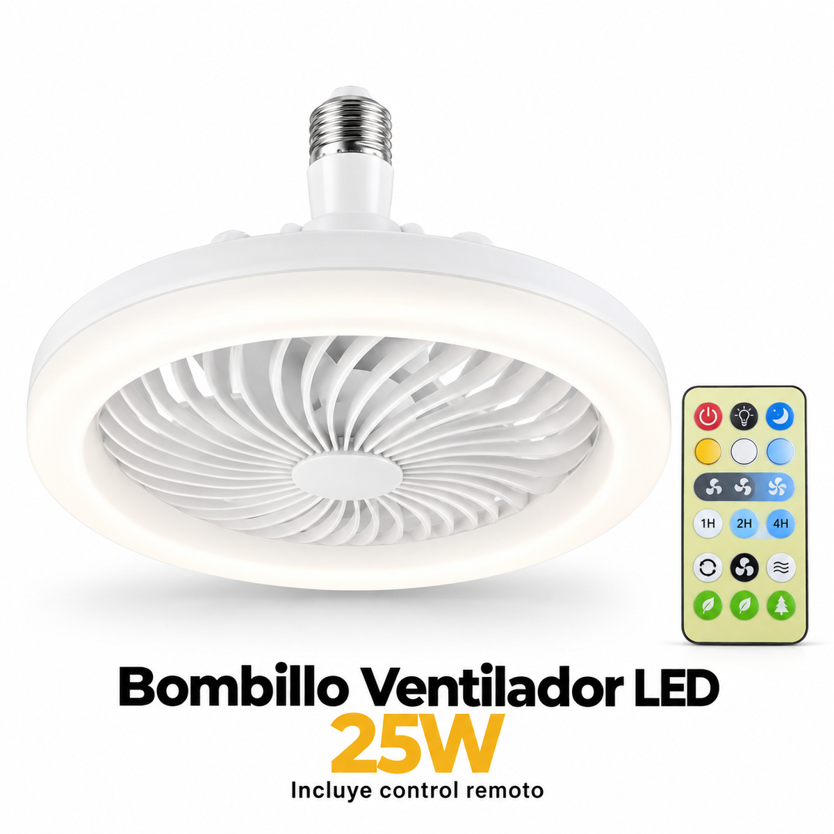 Bombillo Ventilador LED 25W con control
