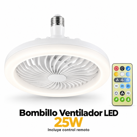 Bombillo Ventilador LED 25W con control