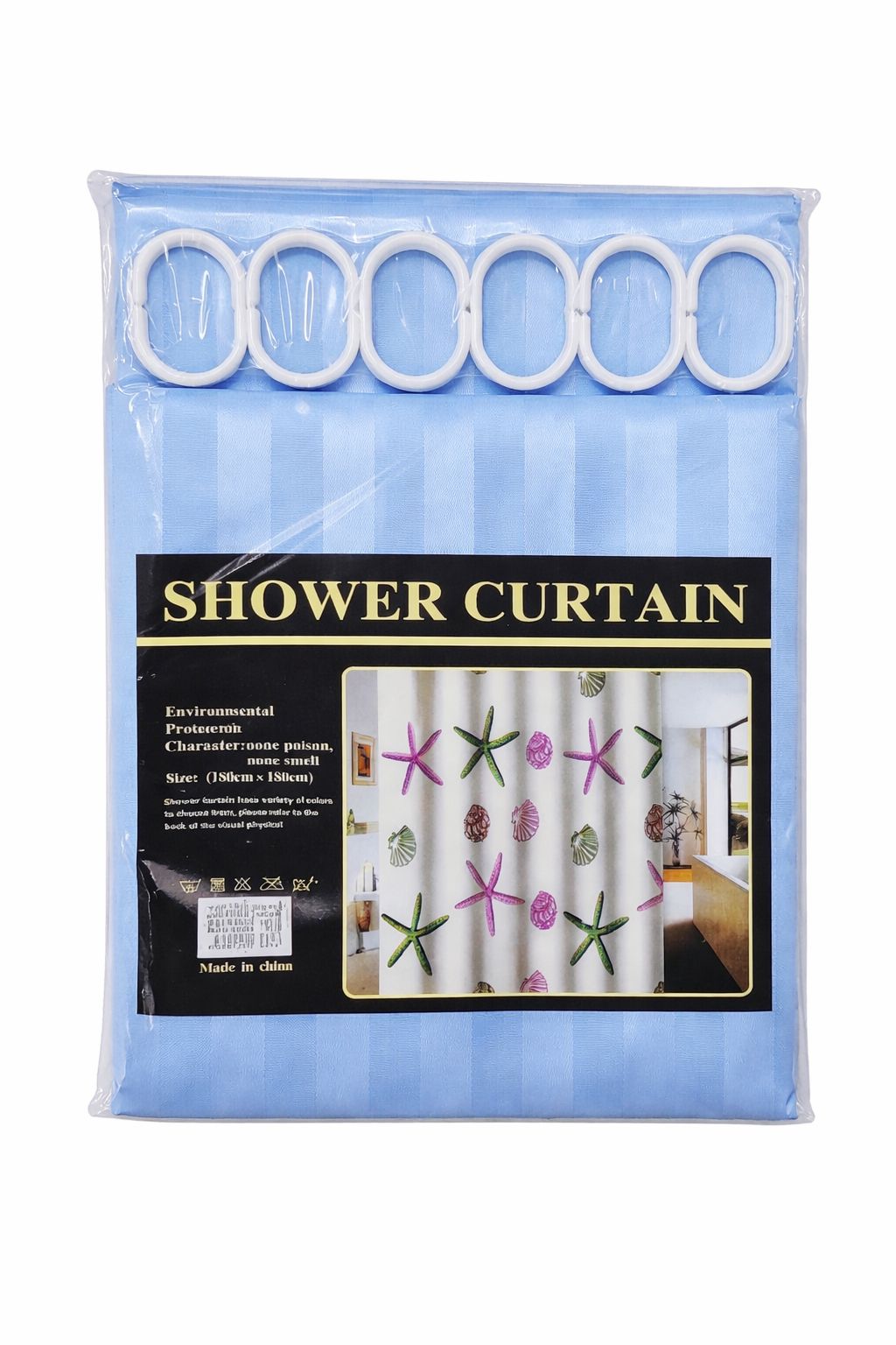 Cortina Para Baño Azul