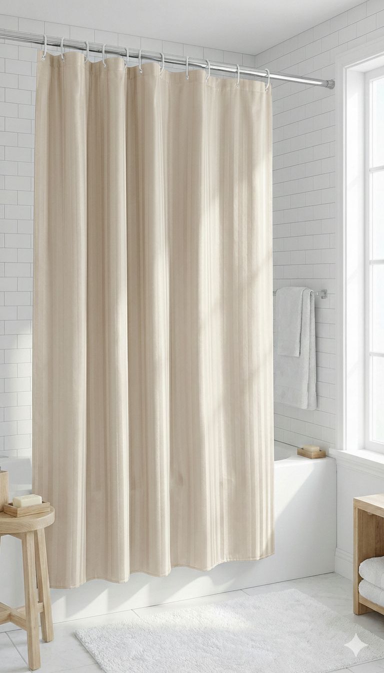 Cortina Para Baño Crema