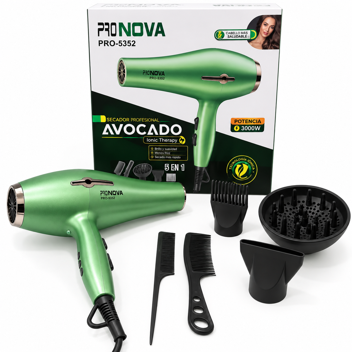Secador 5000w Aguacate 5 En 1 Pronova