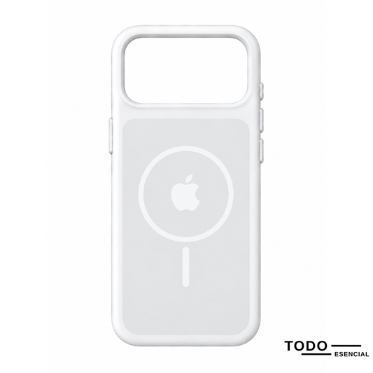 Estuche Iphone 17 Pro Max Silicona Luxe Blanco Con Logo
