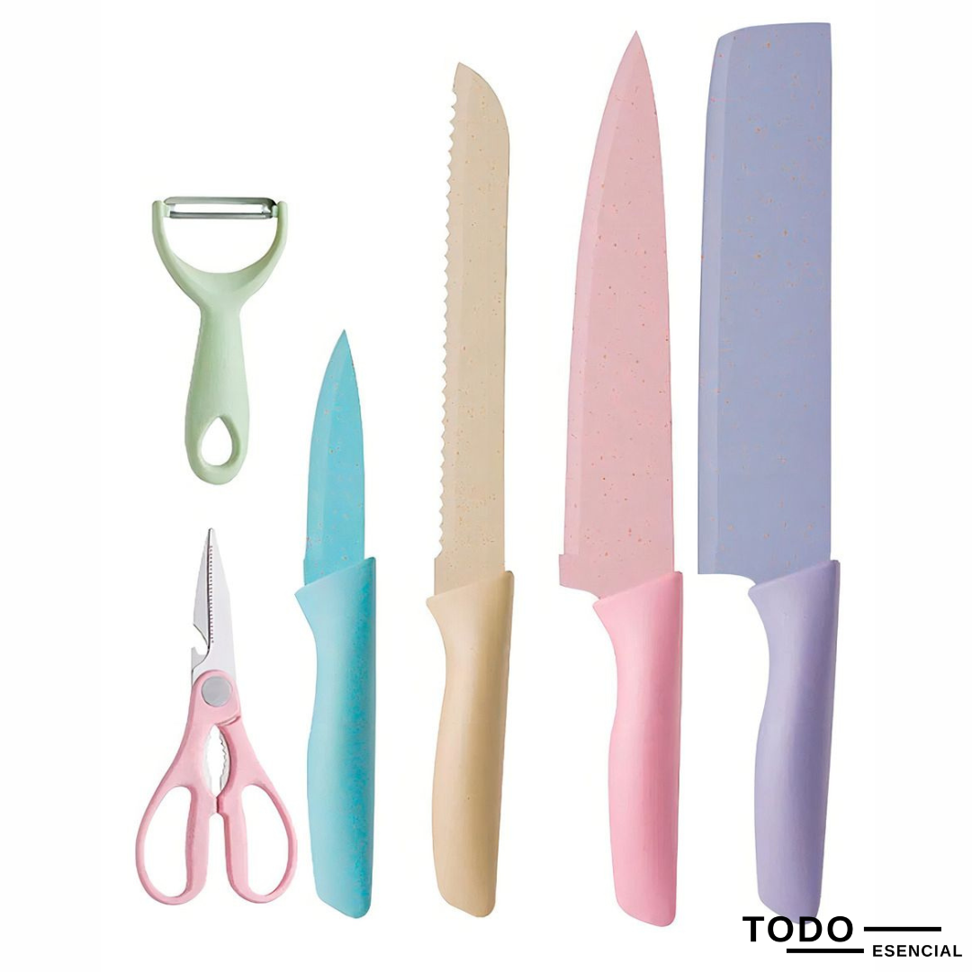 Set de Cocina 6 en 1 Juego de Cuchillos