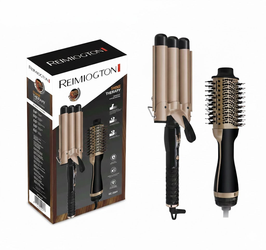 Combo Cepillo Secador Y Rizador Ondas De Sirena Keratina Remnlington Genérico